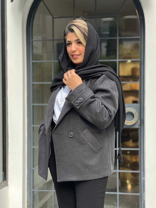 کت زنانه فوتر طوسی کایرا کوتاه