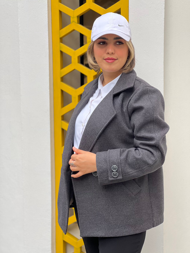 کت زنانه فوتر طوسی کایرا کوتاه