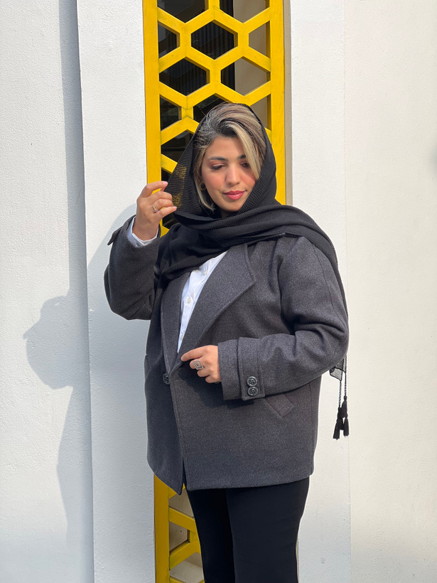 کت زنانه فوتر طوسی کایرا کوتاه