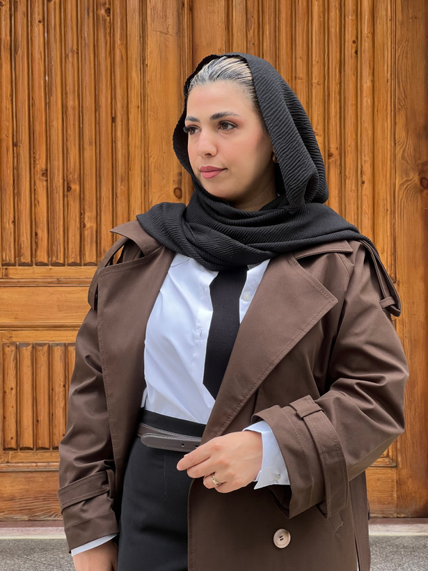 ترنچکت زنانه قهوه ای بلند موکا