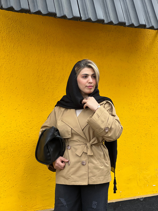 ترنچکت زنانه کوتاه نسکافه ای سوفیا