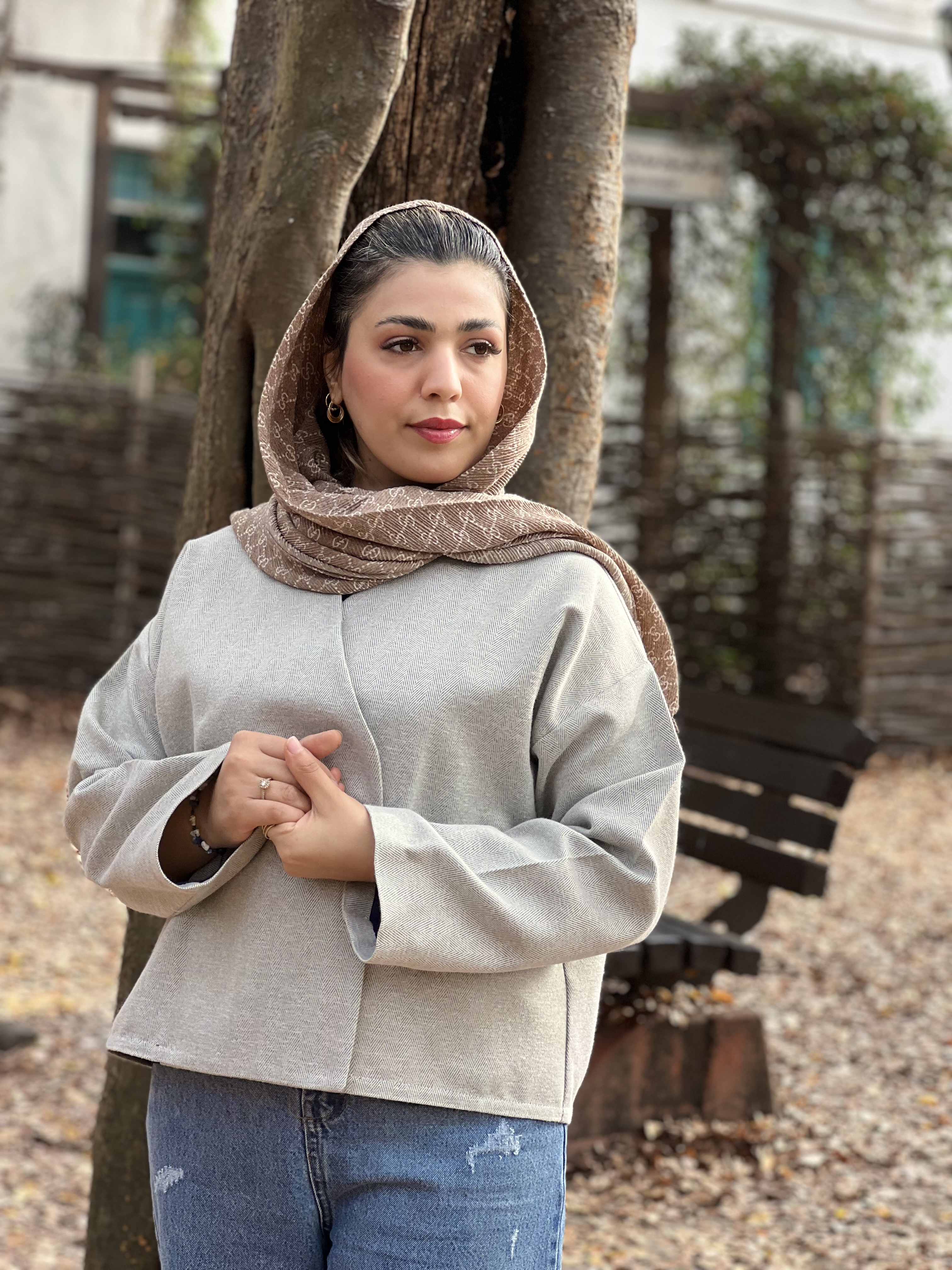 کت زنانه جناغی کوتاه پشمی
