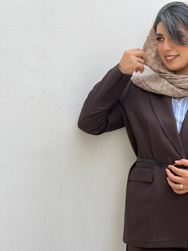 کت و شلوار بلیزر قهوه ای